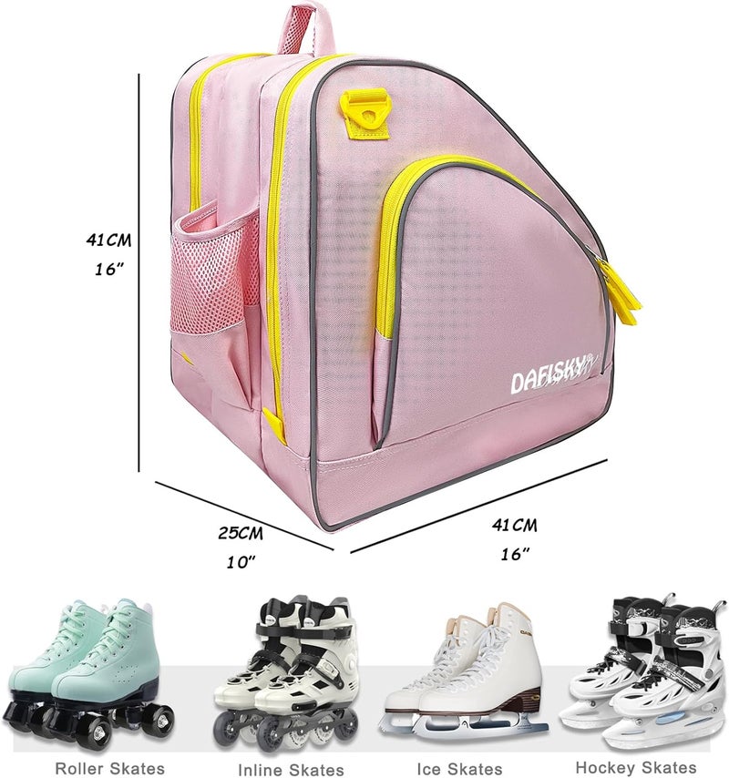 DAFISKY Roller Skate Bag - Ice Skate Bag Fits Inline Skates Quad Skates Rollerblades Figure Skates for Women Men Youth - Image 2